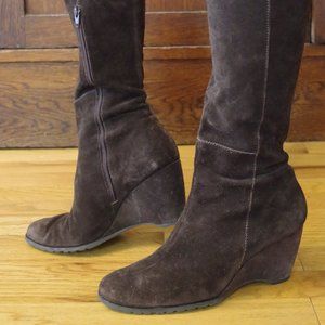 Franco Sarto brown suede leather boots
